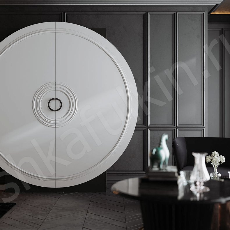 Изображение Круглый шкаф Санмарино Светлые Современный 2х створчатые Спальня Для вещей 3