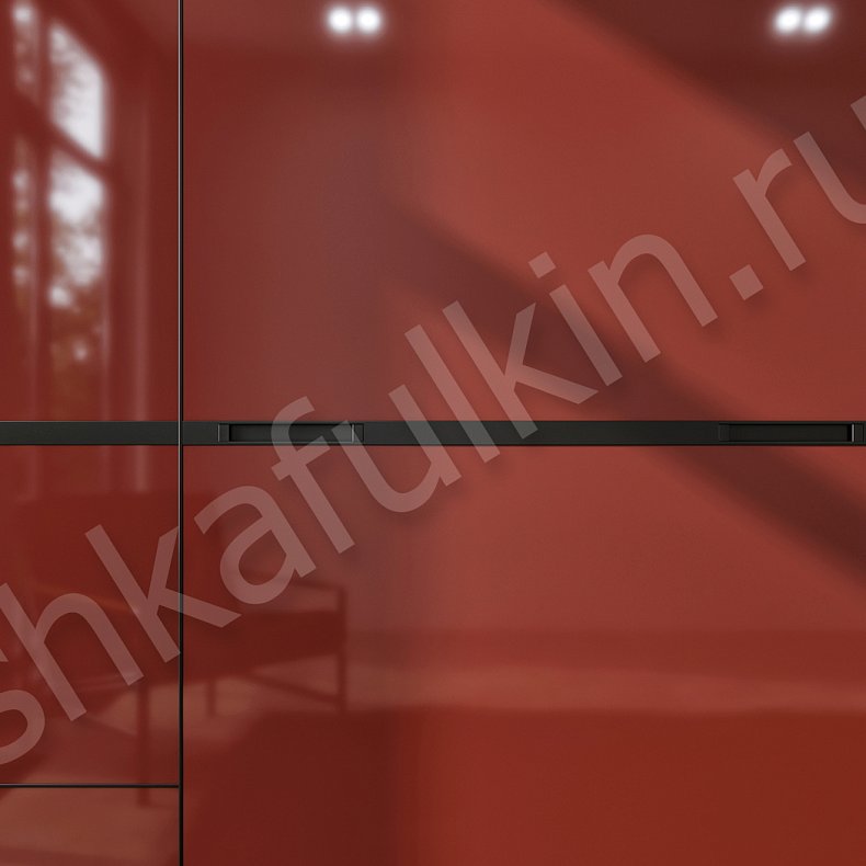 Изображение Встроенный шкаф-купе Нова Красный Темные Современный 4х створчатые Гостиная Для вещей 4