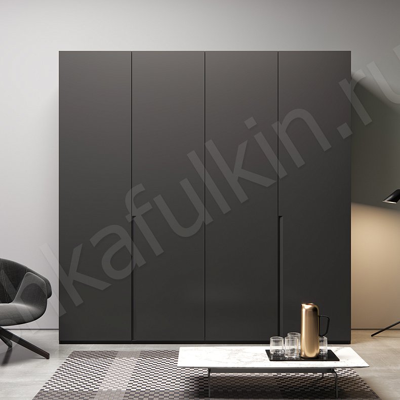 Распашной шкаф Графит Белый Черный Светлые Темные Минимализм 4х створчатые Гостиная Для вещей 1