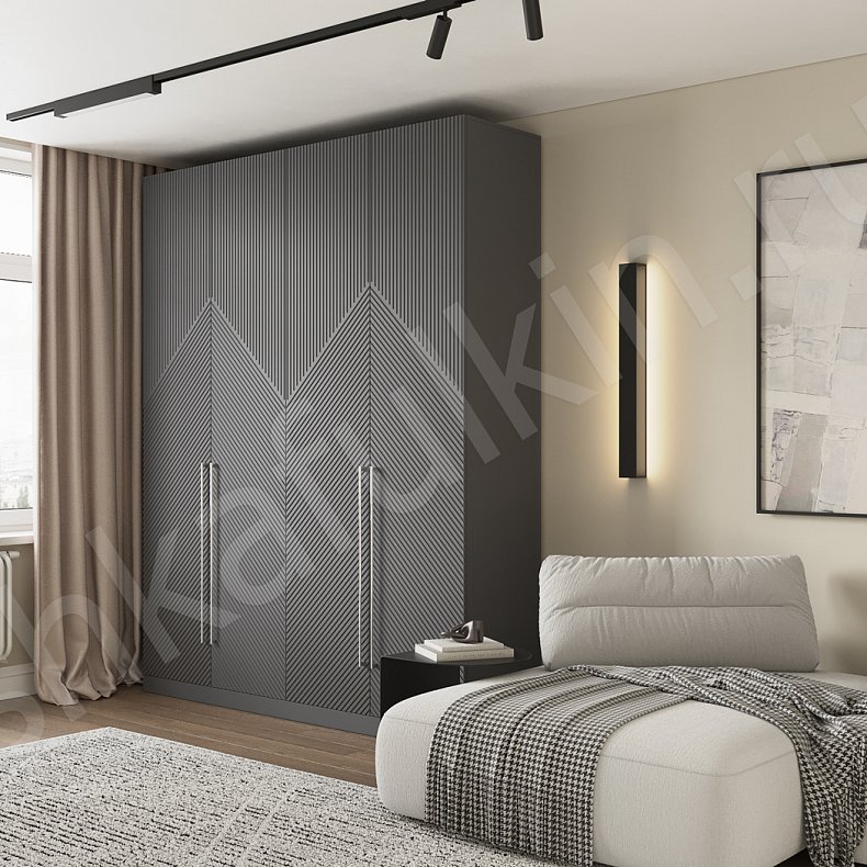 Шкаф Нотариус Черный Модерн 4х створчатые Гостиная Для вещей 1