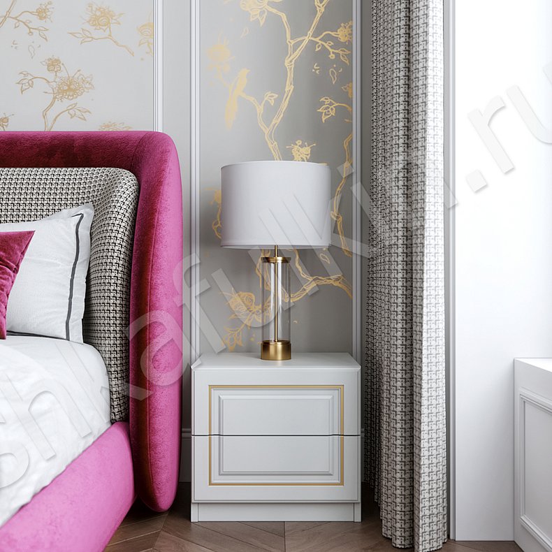 Изображение Гарнитур Бонжур Золото Белый Классика 4х створчатые Спальня Для вещей 3