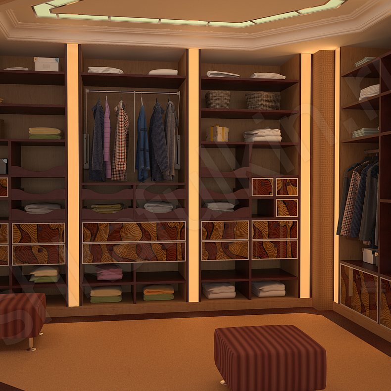 Гардеробная Альбест Темные Модерн  Гардеробная  1