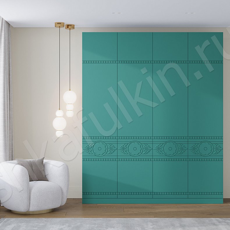 Изображение Шкаф Денница Зеленый Светлые Синий Розовый Красный Цветной Этнический 4х створчатые Гостиная Для вещей Для белья 4