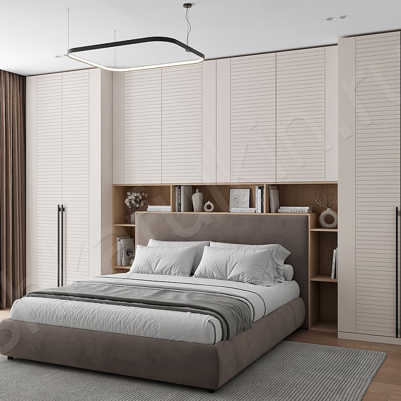 Гарнитур Континент Белый Светлые Современный 4х створчатые Спальня Для вещей 2