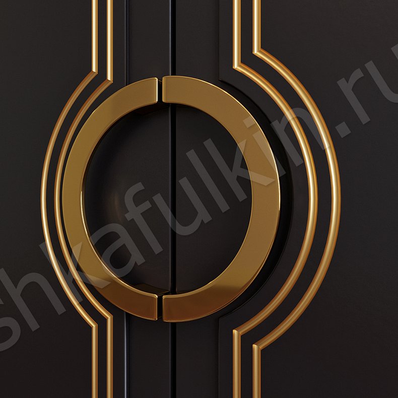 Изображение Спальный гарнитур София Черный Коричневый Светлые Темные Золото Классика 6и створчатые Спальня Для вещей 13