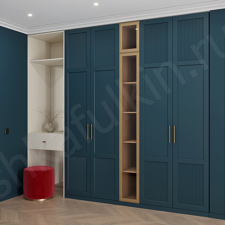 Прихожая Шелдон Зеленый Темные Цветной Неоклассика 4х створчатые Прихожая Для вещей 1