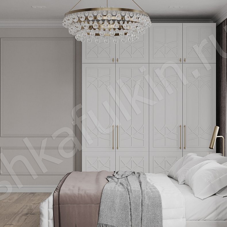 Изображение Гарнитур Стефани Белый Неоклассика 4х створчатые Спальня Для вещей Для белья 3