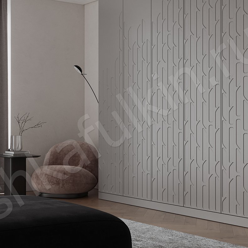 Изображение Шкаф Тесоро Серый Современный 5и створчатые Гостиная Для вещей 2