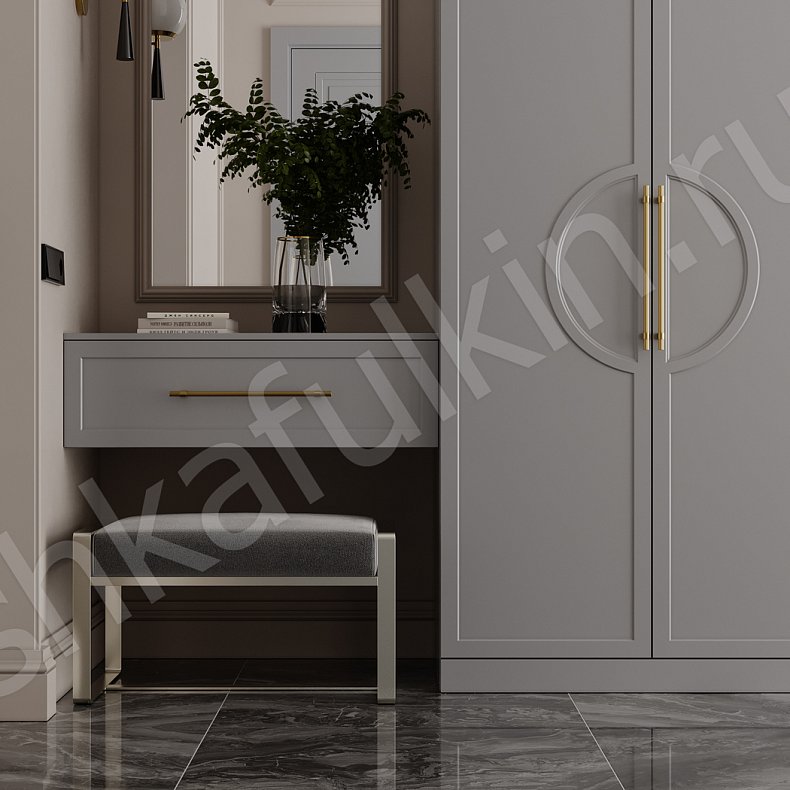 Изображение Прихожая Омега Серый Светлые Неоклассика 4х створчатые Прихожая Для вещей 3