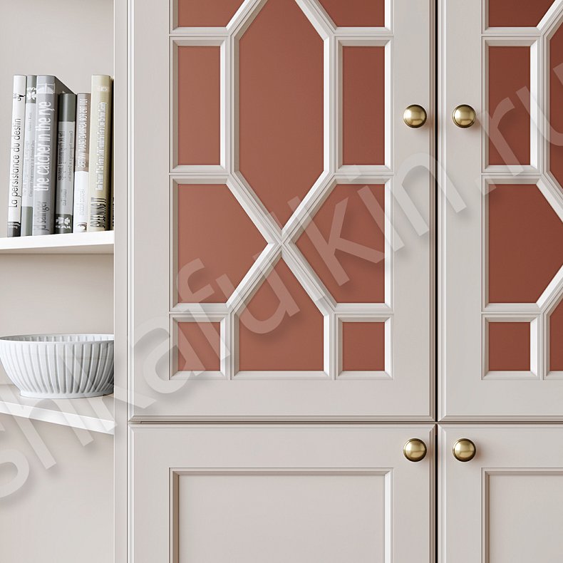 Изображение Корпусный шкаф Смит Белый Черный Светлые Темные Неоклассика 6и створчатые Гостиная Для книг Для вещей 8