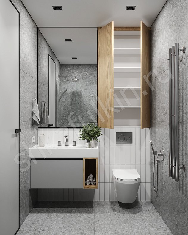 Изображение Мебель в ванную Монти Светлые Древесный Белый Скандинавский   Для вещей 2