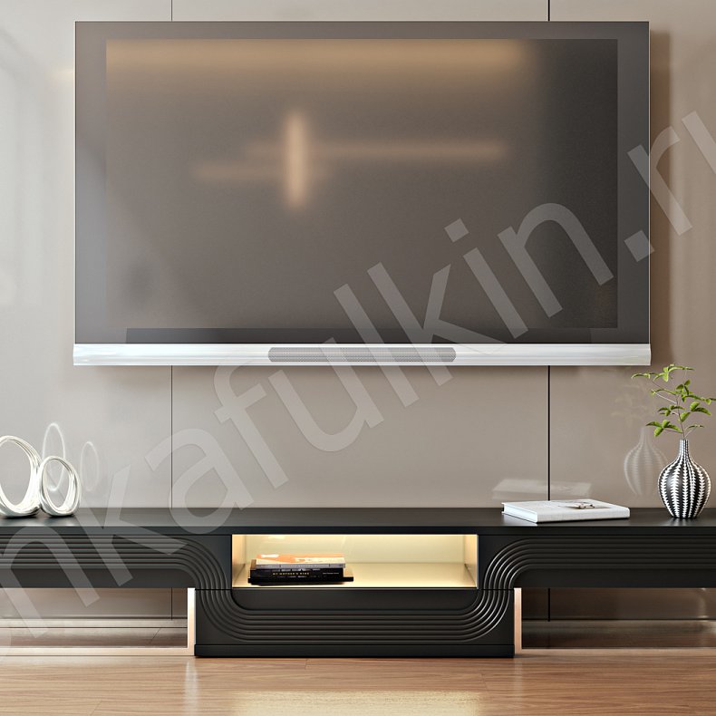 Гарнитур Дзен Черный Темные Современный 4х створчатые Спальня Для белья Для декора Для вещей 12