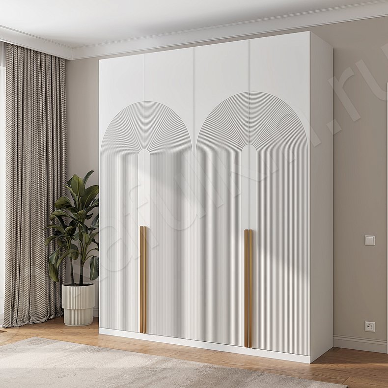 Шкаф Олимп Белый Современный 4х створчатые Гостиная Для вещей