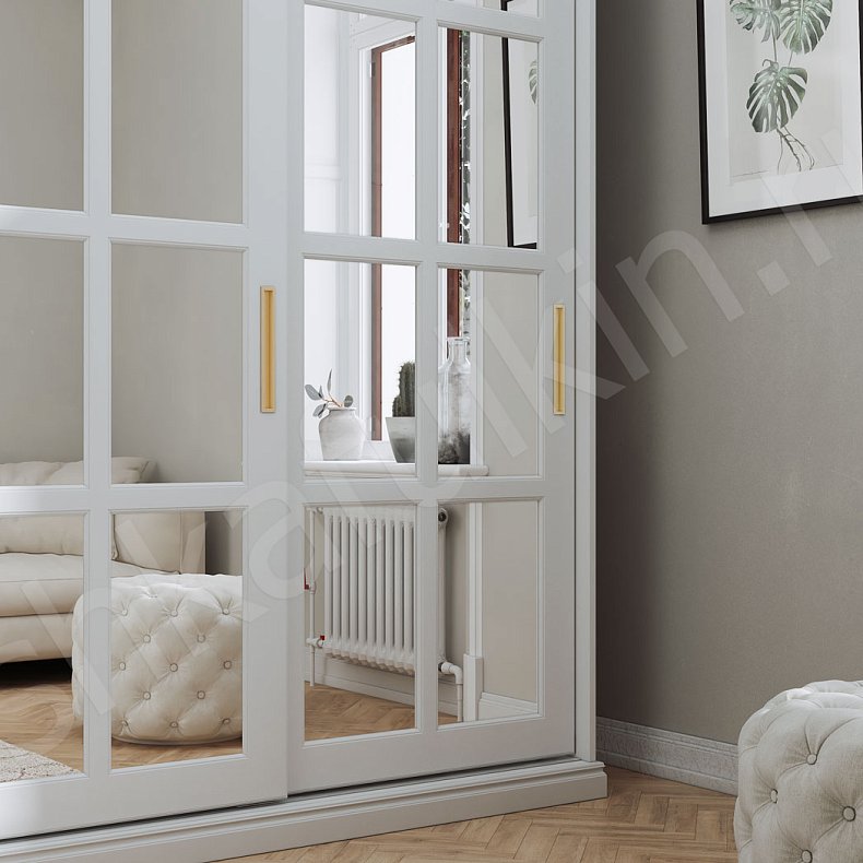 Изображение Шкаф-купе Виват Белый Классика 3х створчатые Гостиная Для вещей 4