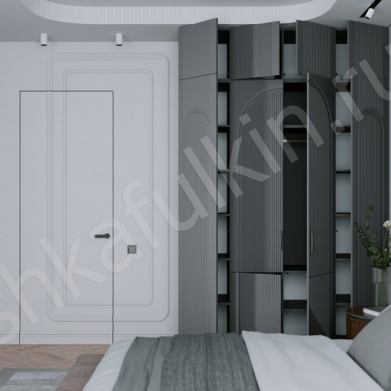 Шкаф Пандора Белый Цветной Серый Современный 4х створчатые Спальня Для вещей 5