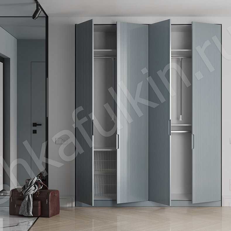 Прихожая Миокин Серый Светлые Минимализм 4х створчатые Прихожая Для вещей 4
