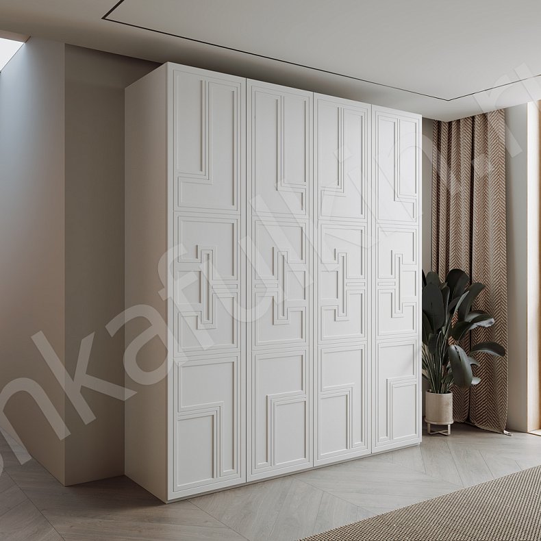 Шкаф Страдивари Светлые Белый Модерн 4х створчатые Гостиная Для вещей