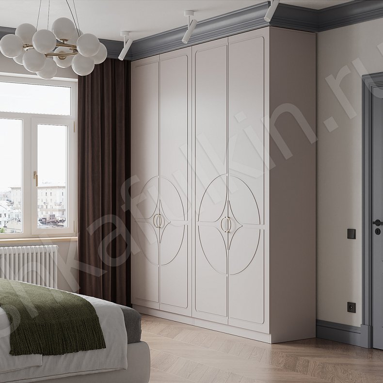 Изображение Шкаф Кимберли Белый Светлые Современный 4х створчатые Спальня Для вещей 1