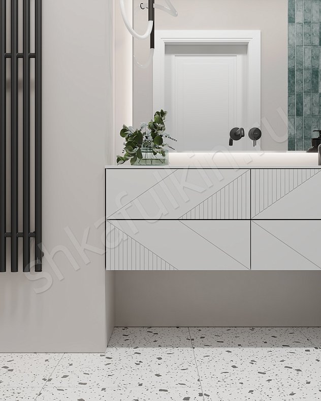 Мебель в ванную Хадсон Белый Светлые Современный   Для вещей 3