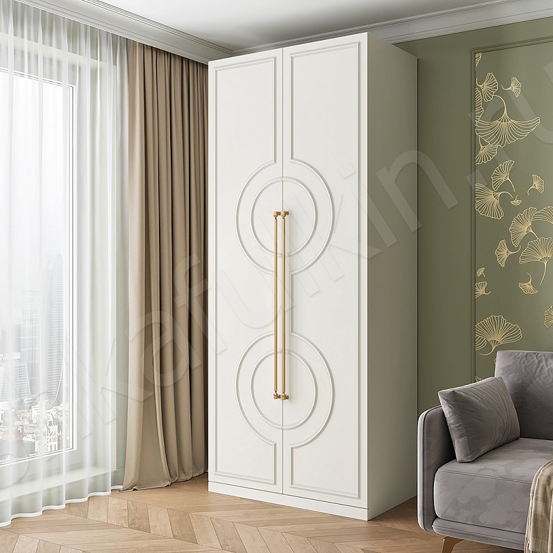 Шкаф Джорджетта Белый Светлые Неоклассика 2х створчатые Гостиная Для белья Для вещей