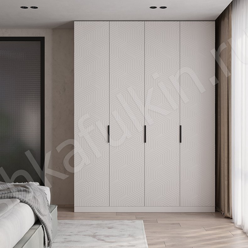 Изображение Шкаф Аксай Белый Светлые Зеленый Современный 4х створчатые Спальня Для вещей 2