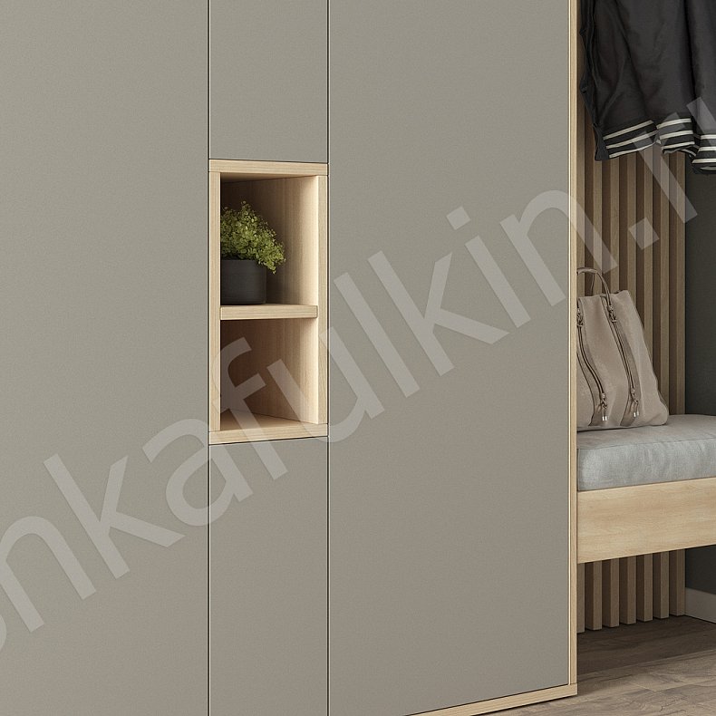 Изображение Прихожая Клайд Темные Серый Коричневый Черный Скандинавский 3х створчатые Прихожая Для вещей 13