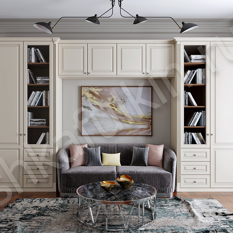 Шкаф Андриана Коричневый Светлые Зеленый Классика 4х створчатые Детская Для книг Для вещей