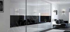 Встроенный шкаф-купе белый с черным Дафнис