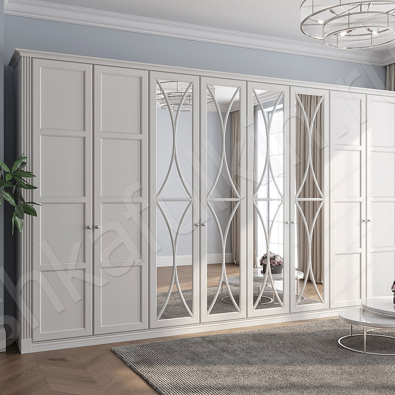 Гарнитур Люсия Черный Светлые Синий Цветной Белый Неоклассика 6и створчатые Спальня Для вещей 2