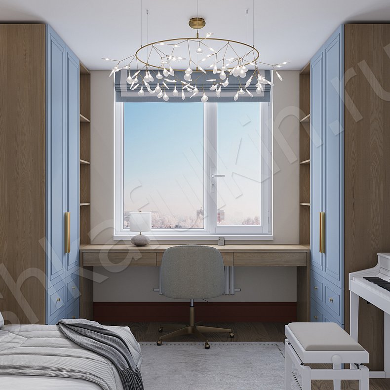 Изображение Детская Моррис Светлые Синий Цветной Неоклассика Детская Для вещей Для декора Для книг 2