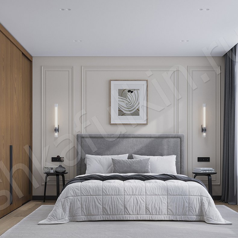 Шкаф-купе Адонис Темные Древесный Неоклассика 4х створчатые Спальня Для вещей Для белья 1