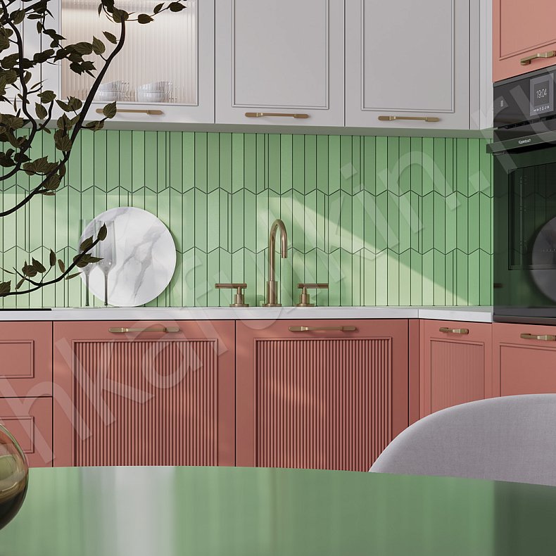 Кухня Ангурия Коричневый Цветной Красный Светлые Современный   Для посуды 2