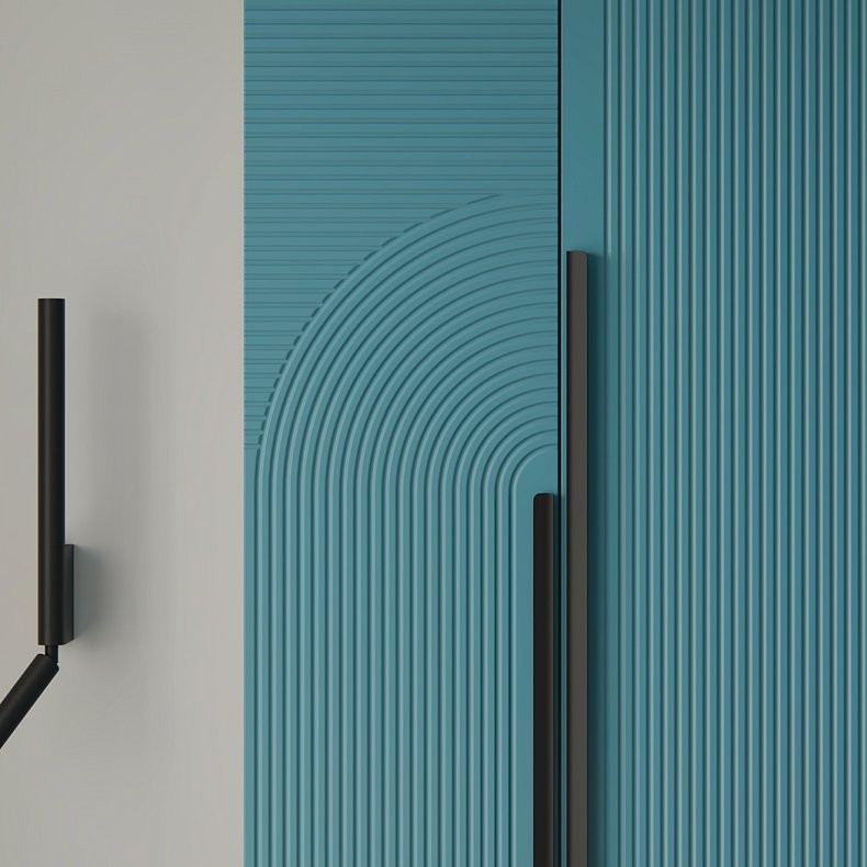 Изображение Шкаф и тумба Зингер Цветной Темные Зеленый Неоклассика 4х створчатые Спальня Для белья Для вещей 5