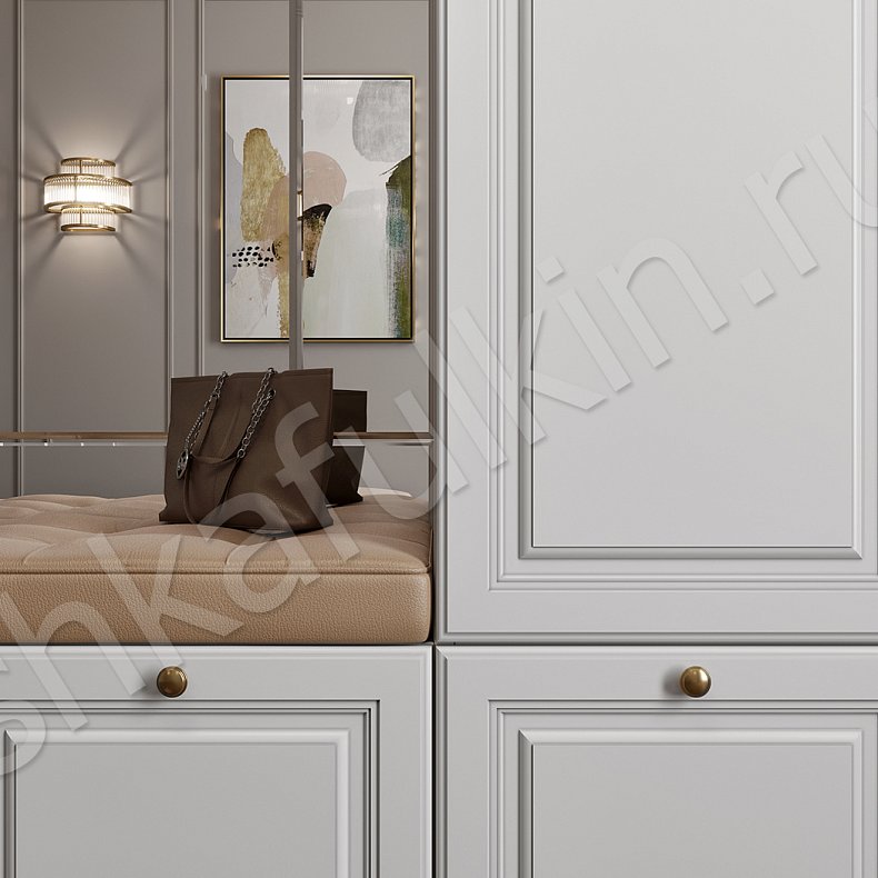 Изображение Прихожая Гамильтон Белый Светлые Серый Классика 3х створчатые Прихожая Для вещей 9