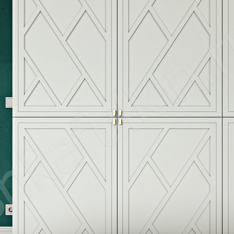 Изображение Гарнитур Эверест Белый Светлые Неоклассика 4х створчатые Спальня Для белья Для книг Для вещей 8