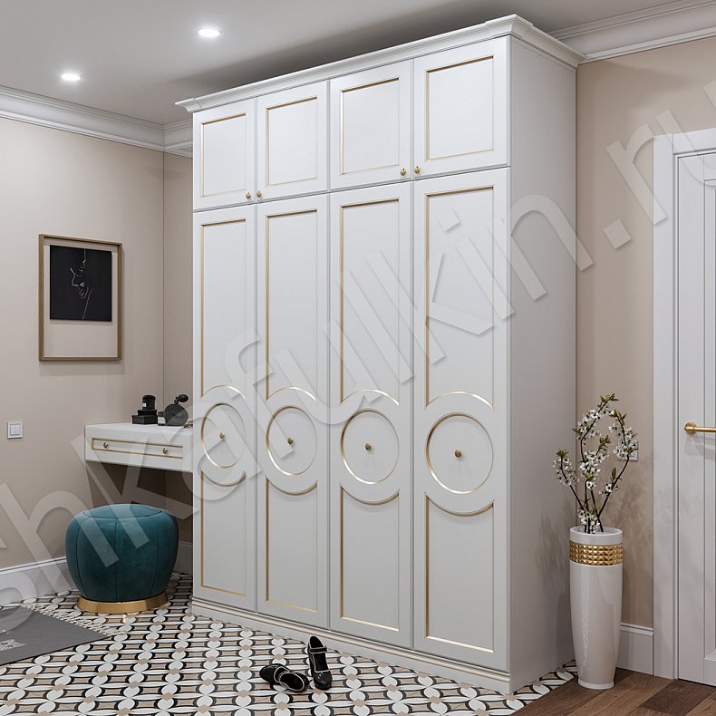 Прихожая Беатрис Светлые Белый Неоклассика 4х створчатые Прихожая Для вещей