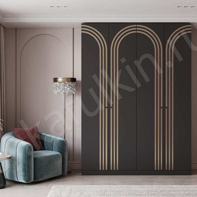 Шкаф Пальмира Темные Современный 4х створчатые Спальня Для вещей 2