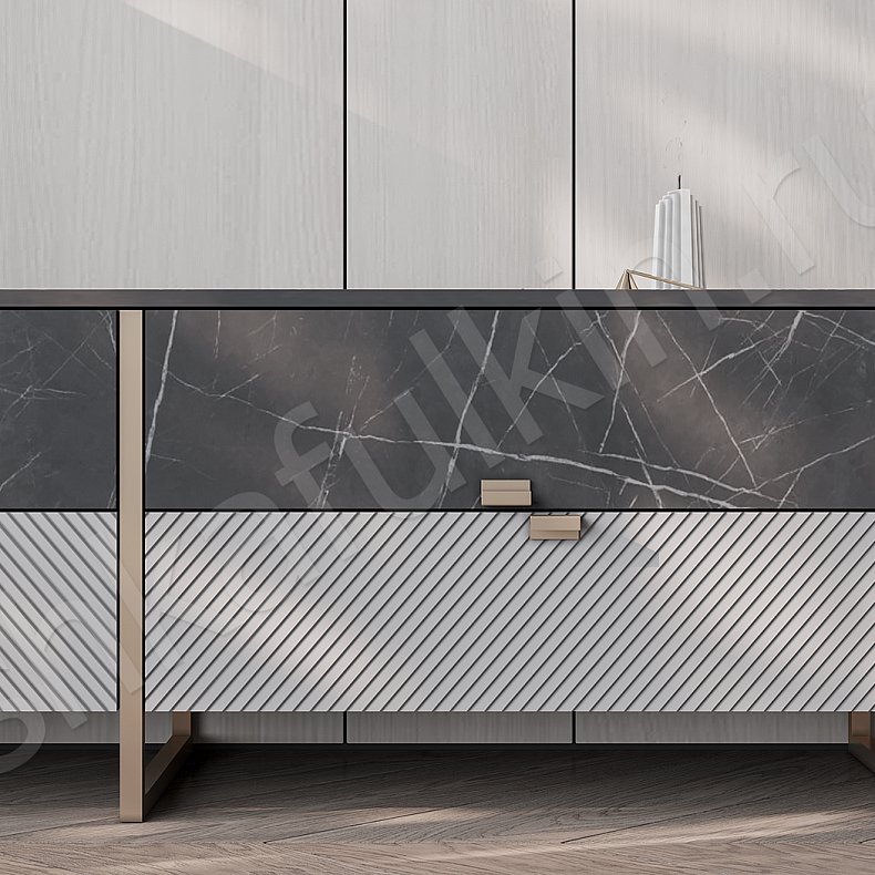 Изображение Стенка Элегия Черный Белый Цветной Светлые Современный 2х створчатые Гостиная Под ТВ 6