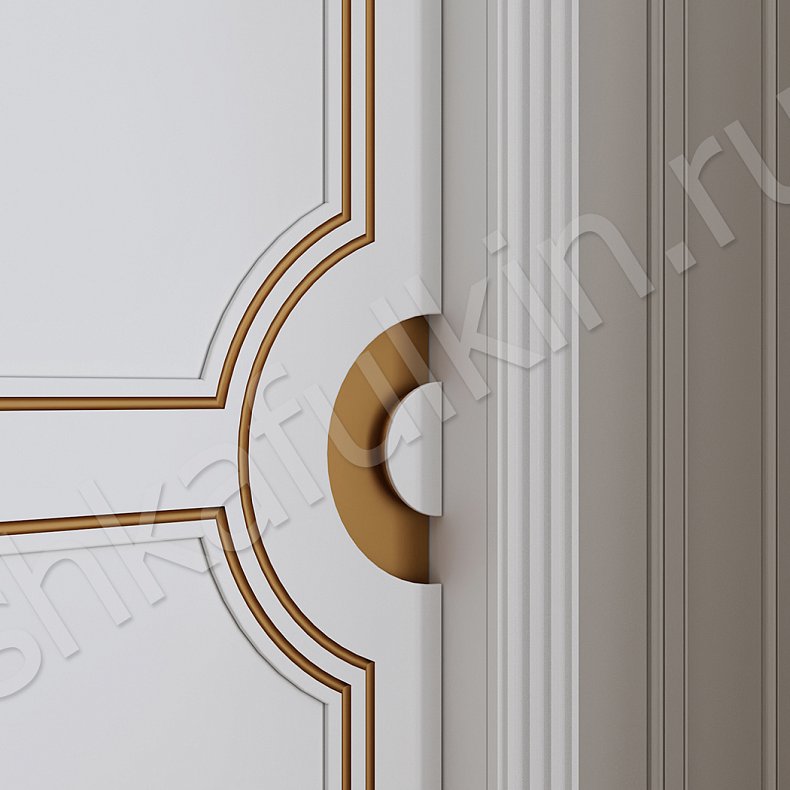 Изображение Шкаф-купе Арианна Белый Золото Светлые Неоклассика 3х створчатые Спальня Для вещей 5