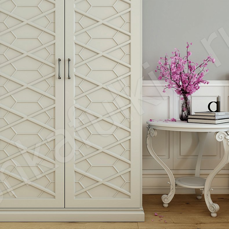 Угловой шкаф Бенедикт Белый Светлые Классика 6и створчатые Спальня Для вещей 5