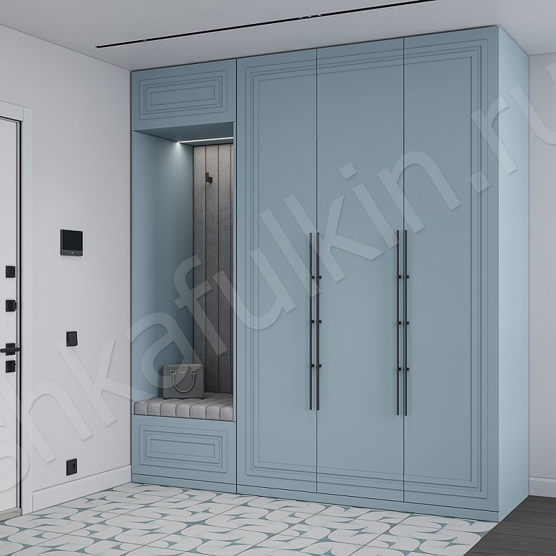 Прихожая Галилео Цветной Светлые Темные Неоклассика 3х створчатые Прихожая Для вещей 1