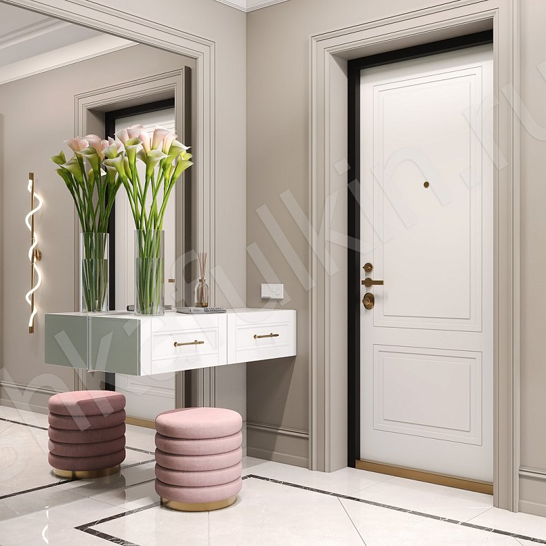 Прихожая Ореанда Цветной Светлые Зеленый Неоклассика 3х створчатые Прихожая Для вещей 2