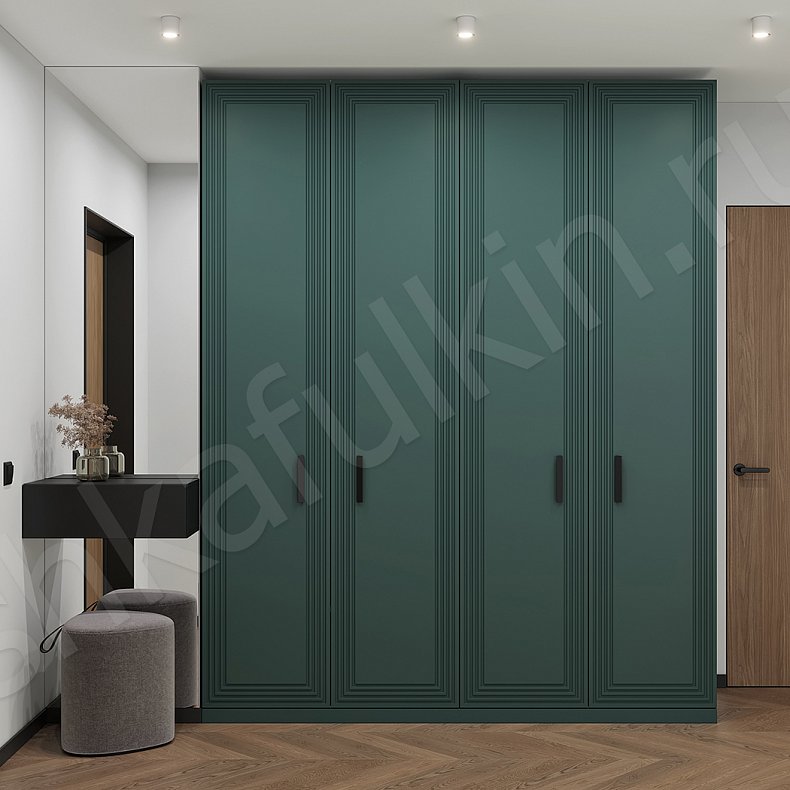 Прихожая Фортадо Зеленый Темные Современный 4х створчатые Прихожая Для вещей