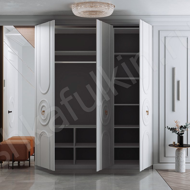 Прихожая Сальса Белый Светлые Неоклассика 3х створчатые Прихожая Для вещей 2