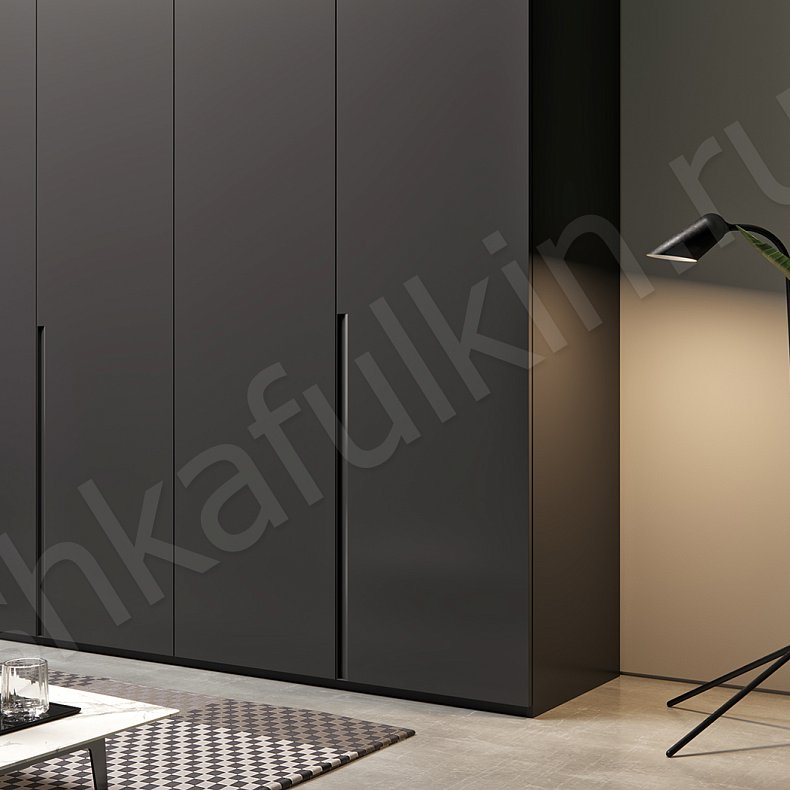 Распашной шкаф Графит Белый Черный Светлые Темные Минимализм 4х створчатые Гостиная Для вещей 4