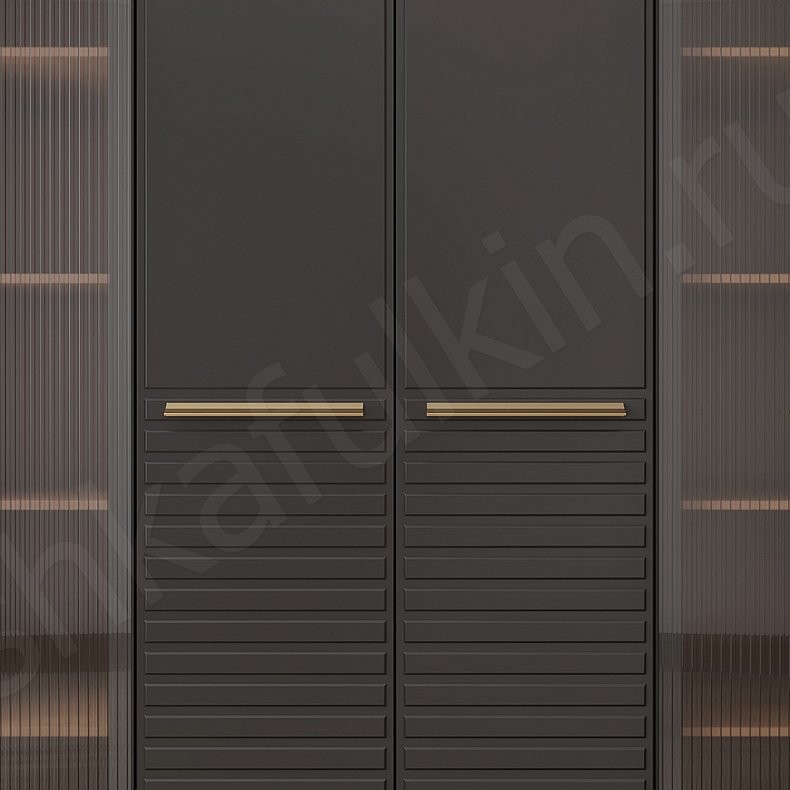 Изображение Шкаф Бургунди Черный Цветной Красный Темные Модерн 6и створчатые Гостиная Для декора Для вещей 5