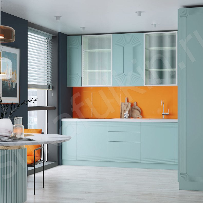 Изображение Кухня Дзен Цветной Синий Светлые Современный Для посуды 3