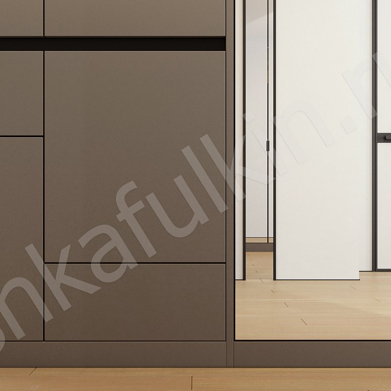 Прихожая Трофи Темные Серый Минимализм 4х створчатые Прихожая Для вещей 3