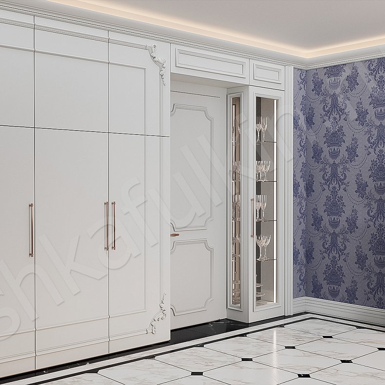 Шкаф Буазери Светлые Белый Классика 3х створчатые Гостиная  3