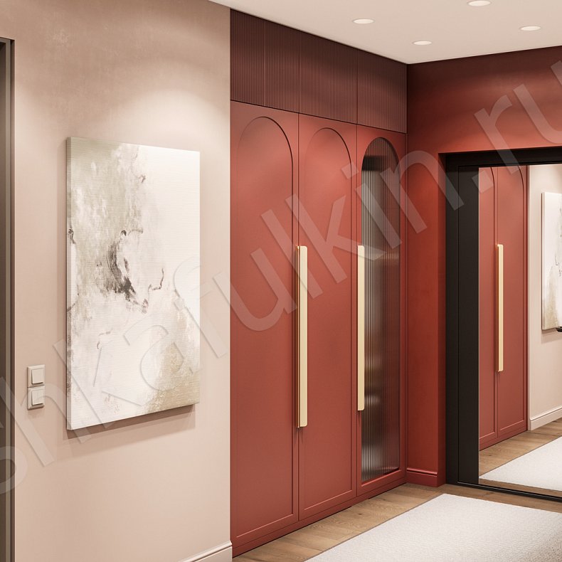 Прихожая Тангело Светлые Красный Цветной Современный 3х створчатые Прихожая Для вещей Для декора 1